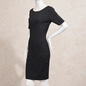 Escada Sport Black Bodycon Dress.Scoop Back, Ribbed Panels  NWT
